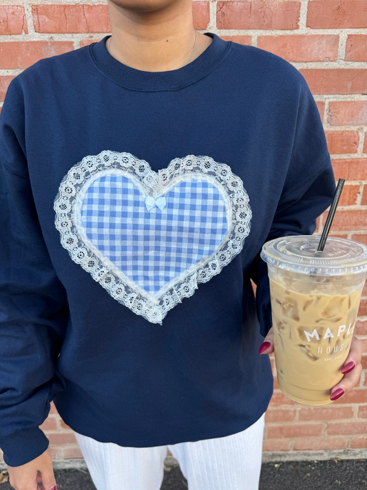 Heart Is So Full Crewneck (Blue)